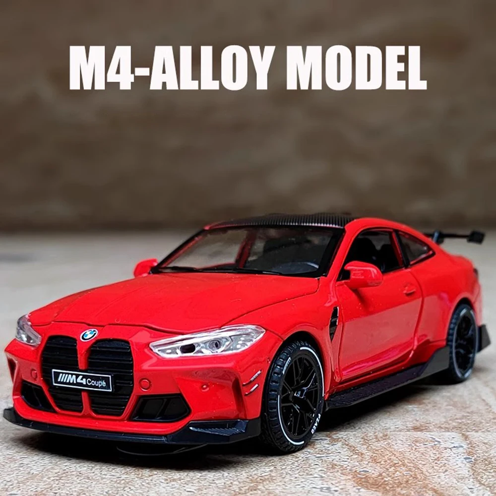 1:32 Scale M4 X5 Sports Car Model Toy Doors Opened Sound Light Metal Diecast Miniature Vehicle Models Kids Educational Toys