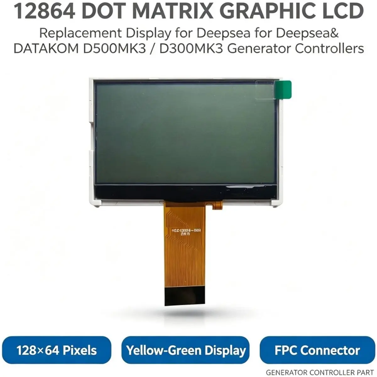 12864 3.14in LCD Display DOT Matrix Graphic Replacement Screen for Controller D500MK3 D300MK3 Generator