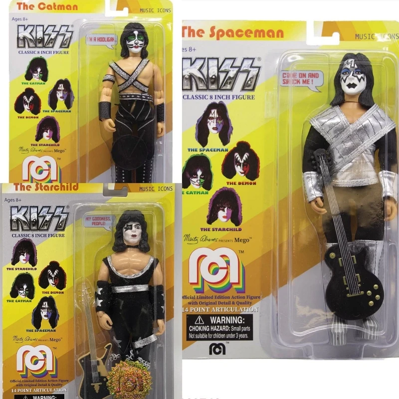 

Экшн-фигурка в наличии Mego 8 дюймов-Kiss Love Gun, рок-группа, музыкальная коллекция тяжелых металлических игрушек, подарок мальчику на Хэллоуин, день рождения