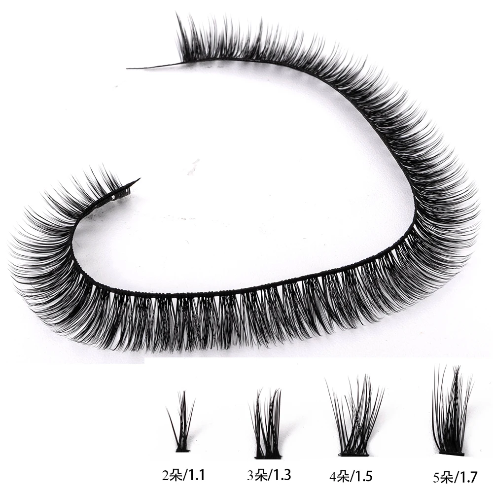 DIY Clusters Eyelash Extension Dovetail Segmented Lashes 2D/3D/4D/5D Cluster Volume Natural Fishtail Segmented Eyelashes Bundles