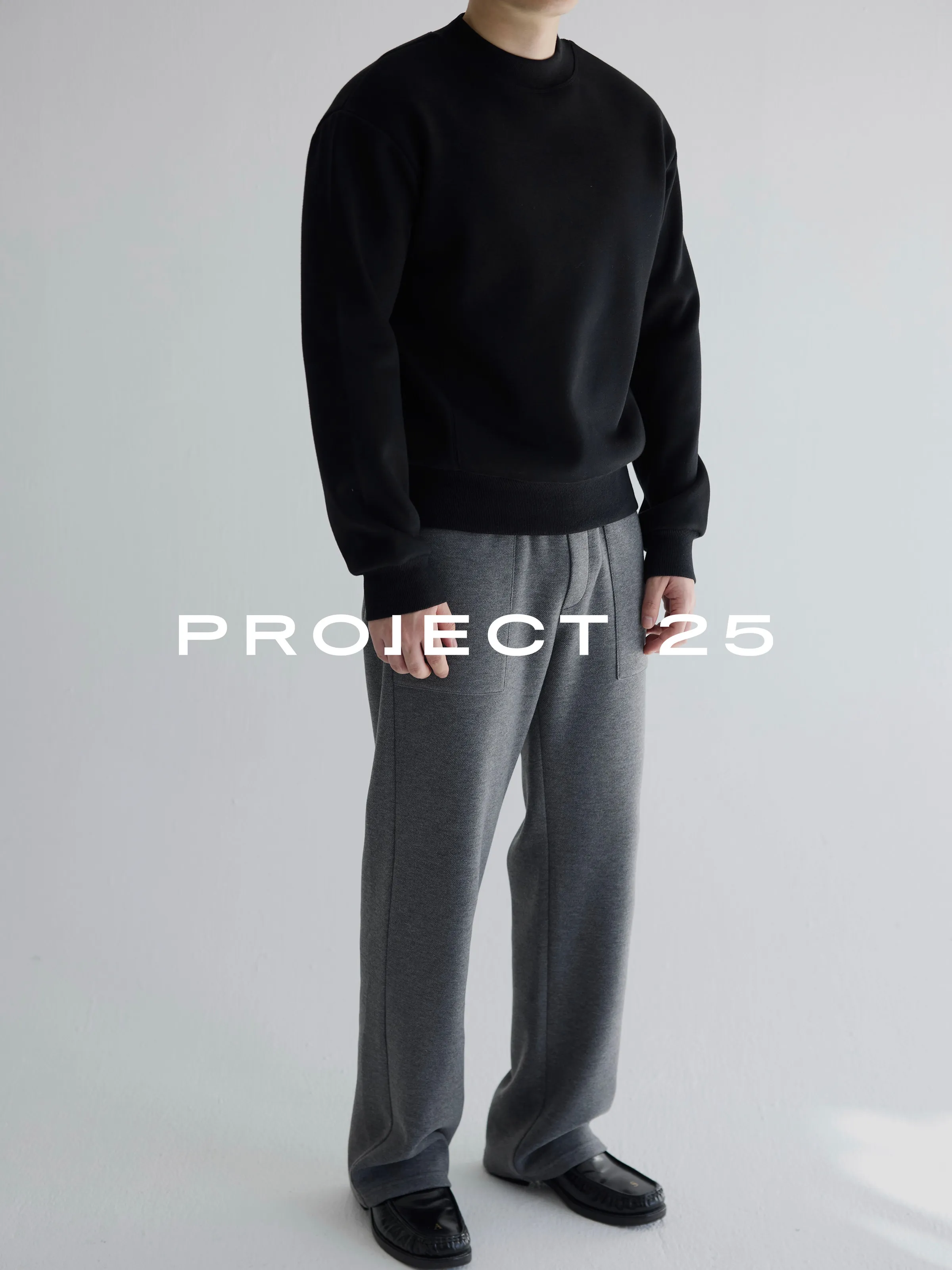 PROJECT 25 Men's Basic Crew Neck Sweatshirt Thick Fleece Lined Structured Fit Casual Commute Versatile Warm Winter Daily Wear