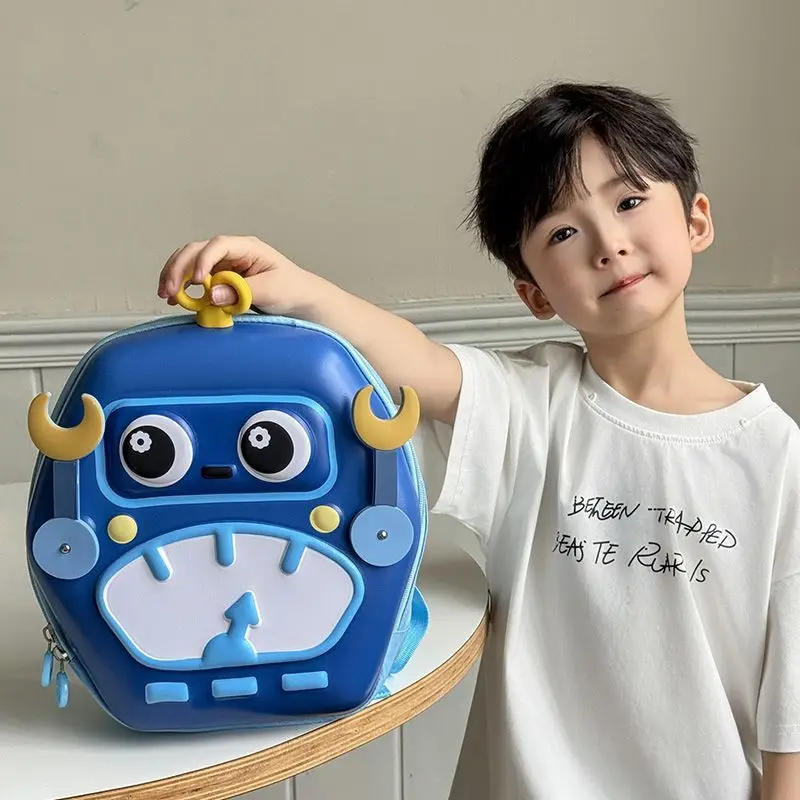 3D Robot School Bags Preschool Bag Kindergarten Boys Backpacks 2-8 Years Old Children Cute Cartoon Small Toddler's Schoolbag