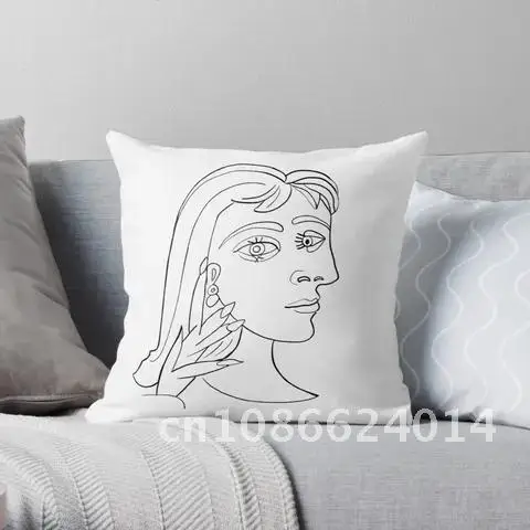 

Decorative Pillow Cover for Home Decor Picasso Abstract Art Paintings Women's Head Linen Decor Pillows Cover