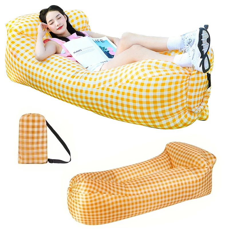 Inflatable Loungers Air Sofa Couch Fast Infaltable Sleeping Bag Portable Travel Camping Blow Up Lounger Outdoor Products