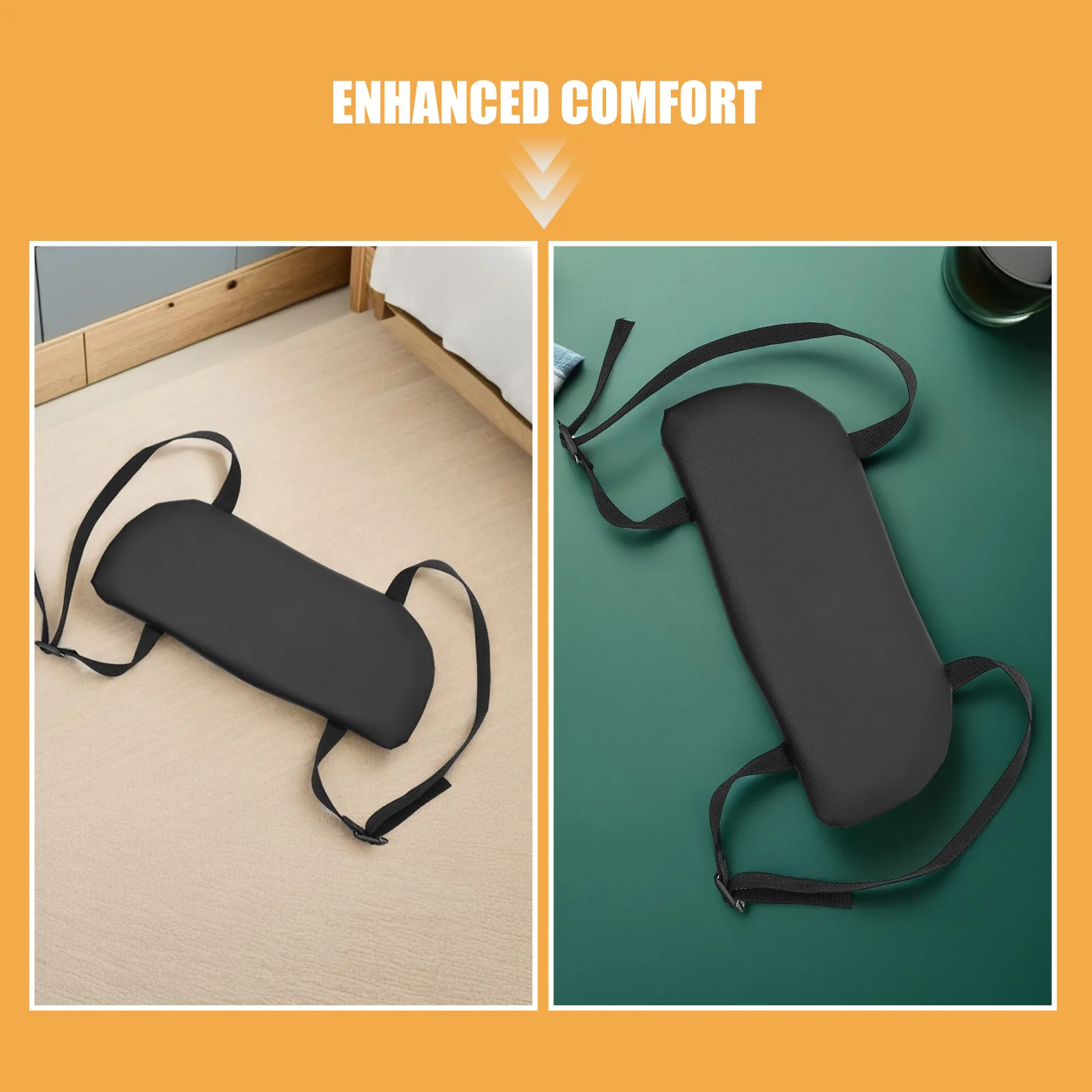 2Pcs Massage Table Arm Rest Adjustable Soft Sponge Hanging Arm Shelf Black Spa Bed Armrest Under Headrest