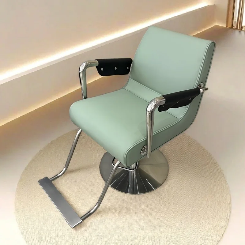 كرسي حلاق معزز متين، كرسي صالون مبطن داعم لتصفيف الشعر في استوديو مساحة التجميل، كرسي هيدروليكي لأثاث الصالون