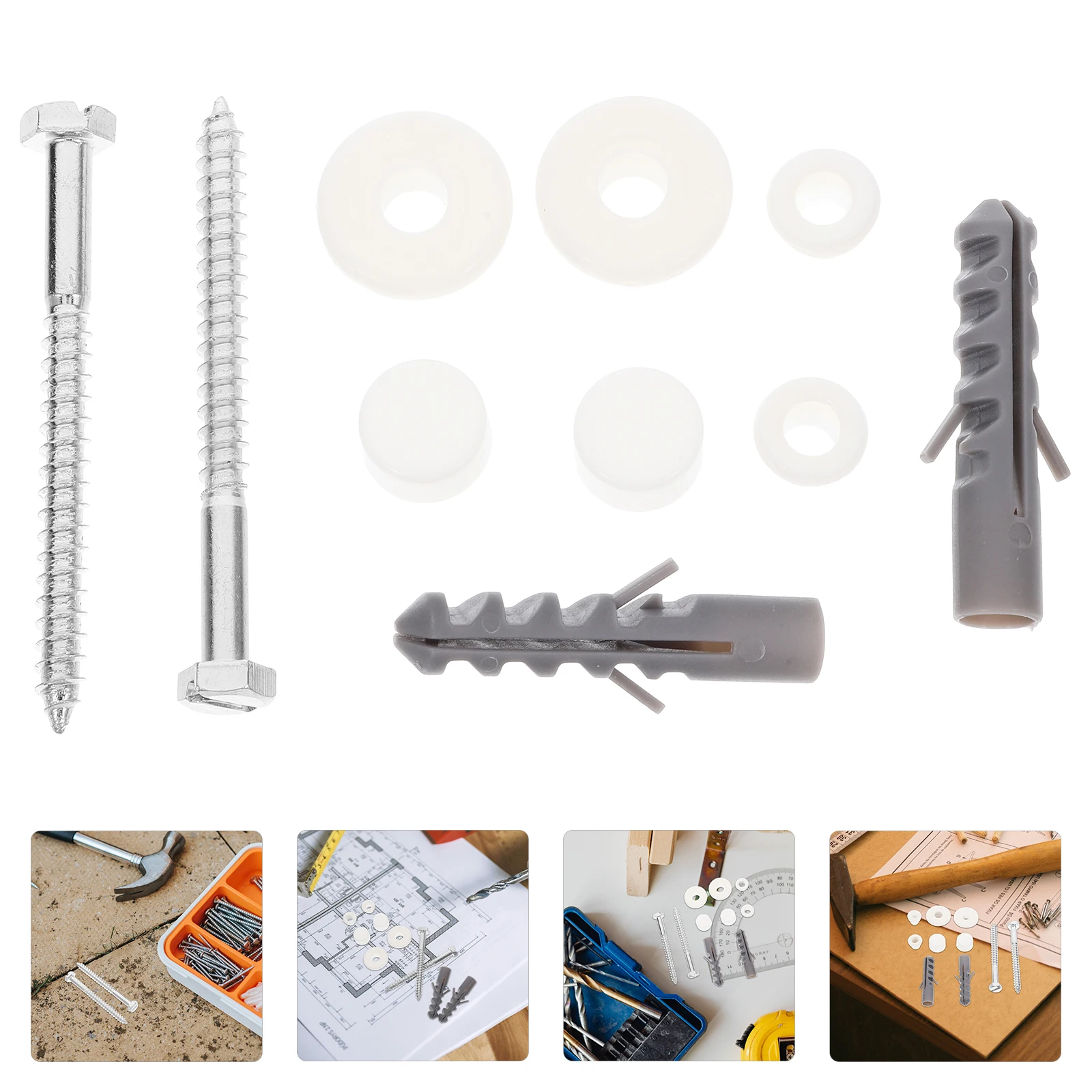

Toilet Cistern Iron Bolts Gasket Replacement Parts Potty Seat Tank Strong Durable Practical Home Office School Restaurant