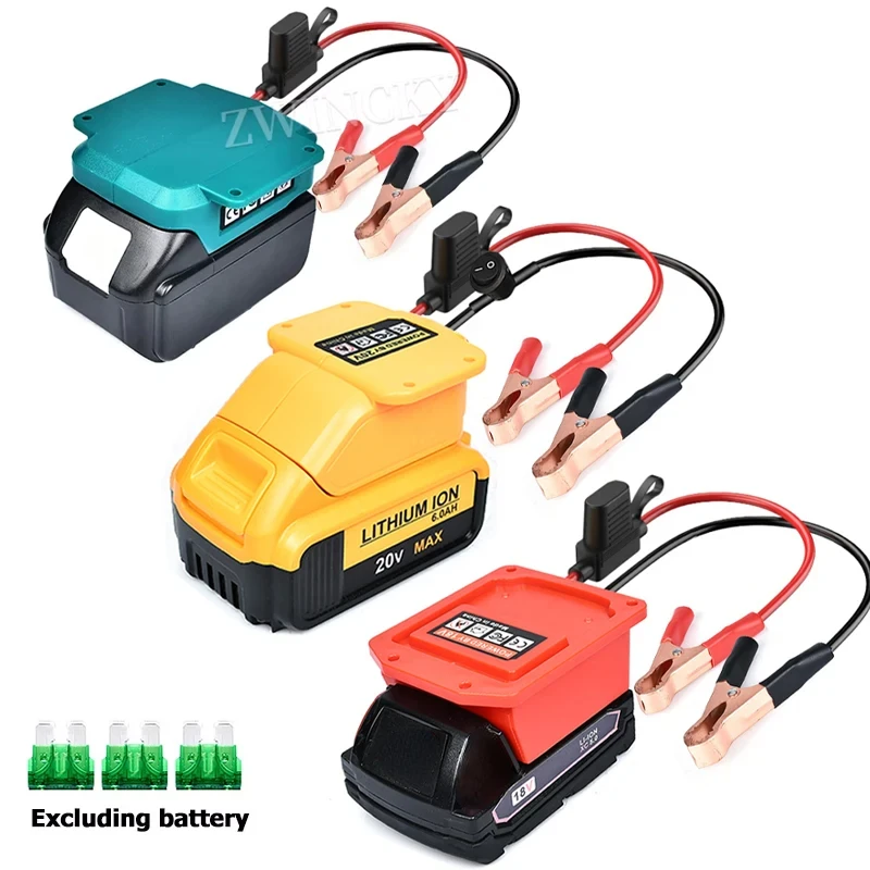 Avviatore di emergenza per auto compatibile per Makita/Milwaukee/Dewalt 18V Power Tool batteria al litio convertitore fai da te Clip per batteria