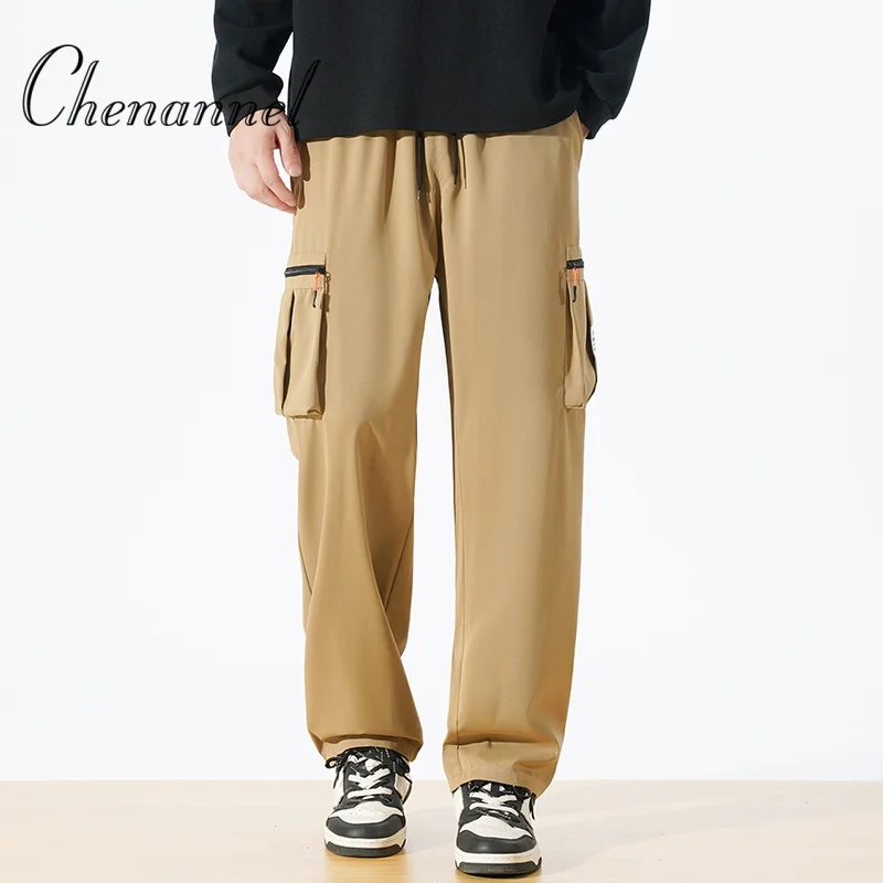 

Casual pants men's cool and stylish stretch cargo pants loose large-sized wide-leg trousers