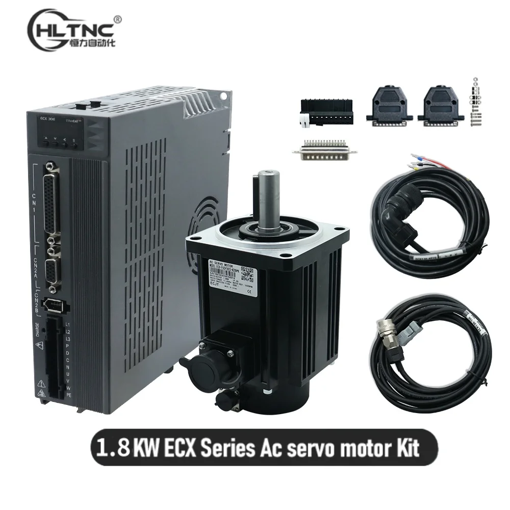 

HLTNC 1,8 кВт 220 В 5,7 Нм 3000 об/мин 110ASG M06030 Комплект серводвигателя переменного тока с приводом ECX-30EL18 поддерживает EtherCAT для гравера с ЧПУ