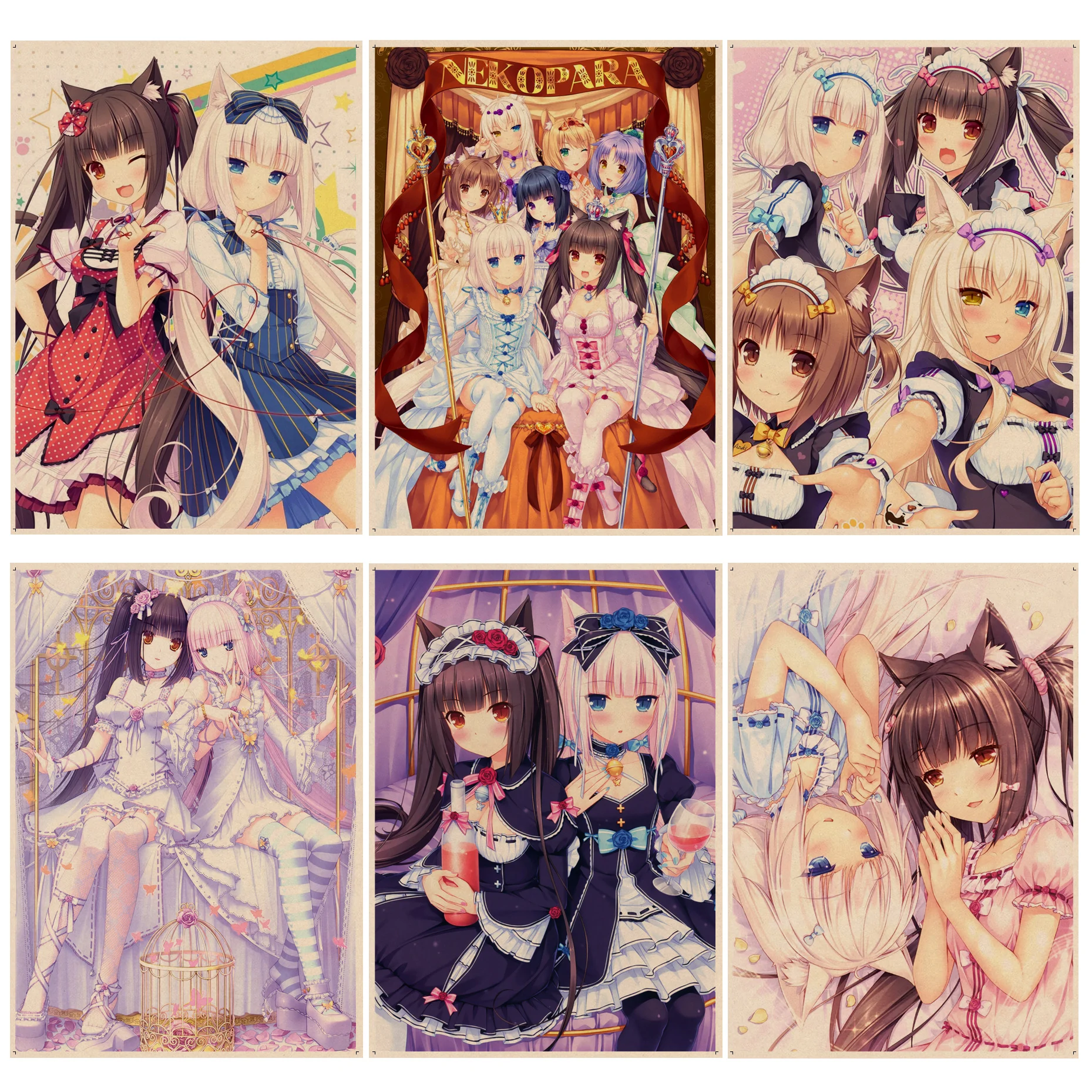 Anime Nekopara Good Quality Prints And Posters Kraft Paper Sticker Home Bar Cafe Kawaii Room Decor