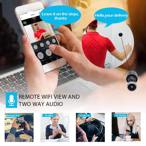 Imagen 2 del producto Cámara IP POE de ojo de puerta de 5MP, Mini mirilla, lente de 1,66mm, detección de movimiento, visor de vídeo tipo ojo, intercomunicador, cámara de vigilancia de seguridad para el hogar