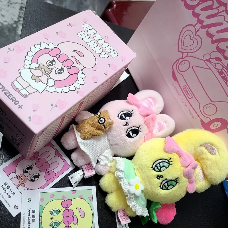 Novo esther coelho pequeno coelho de pelúcia caixa cega doce data menina saco pingente na moda jogar dos desenhos animados boneca decoração para casa brinquedo presentes