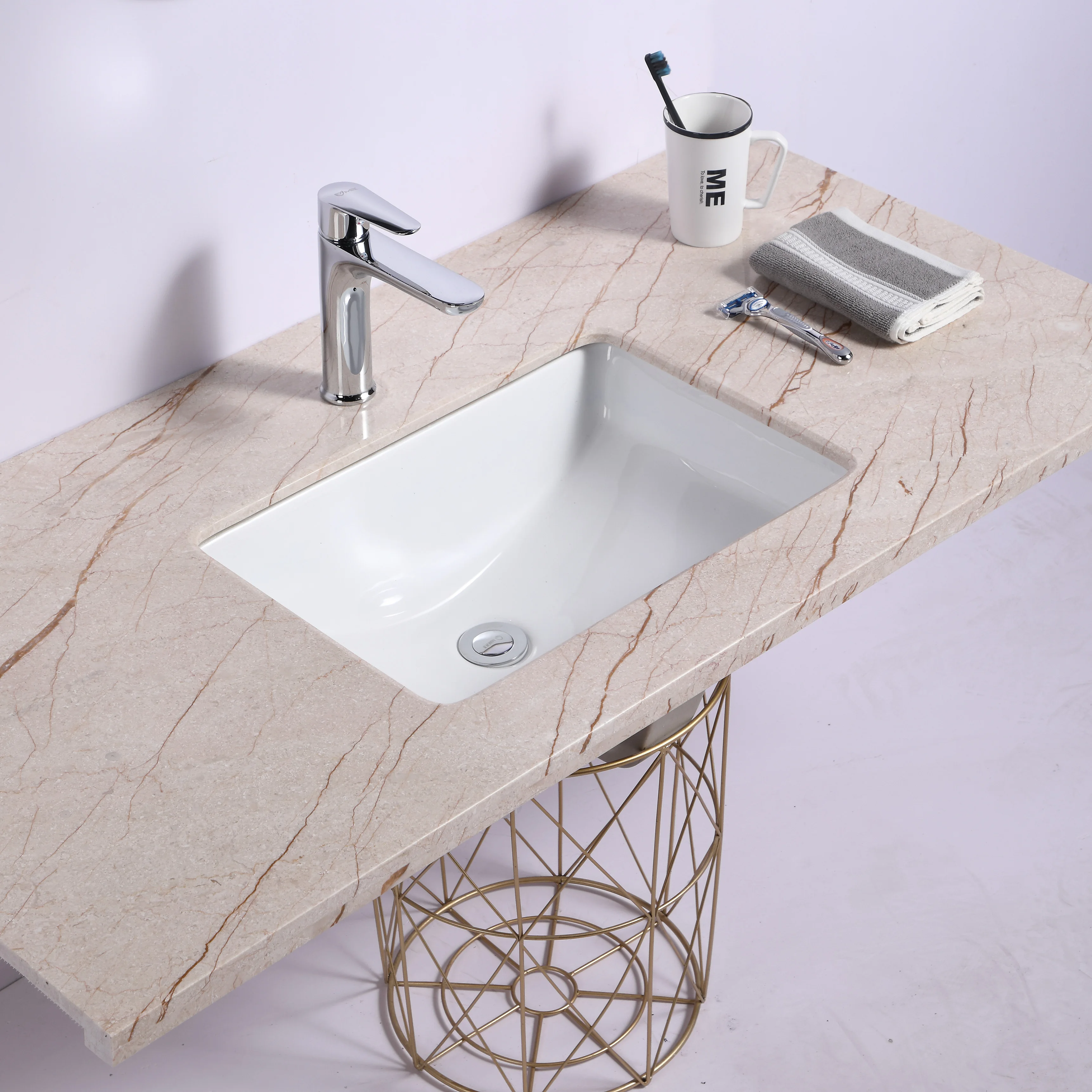 Imagem -03 - Meje Undermount Pia Rectrangle Undercounter Pia do Banheiro Lavatório de Cerâmica Vanity Vessel Sink-branco