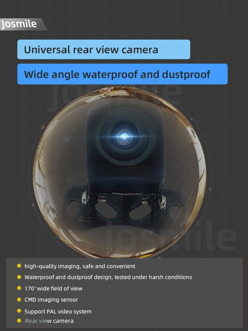 Alsunrui Car Rear View Camera Universal Backup Parking Camera Night Vision Waterproof 170 Wide Angle HD Color