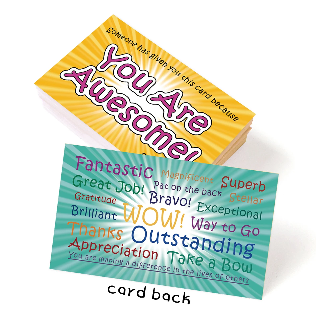 Tarjetas de agradecimiento para niños y adultos, 50 piezas, increíbles tarjetas postales positiva, reafirmación de amabilidad, tarjeta de agradecimiento para empleados, profesores