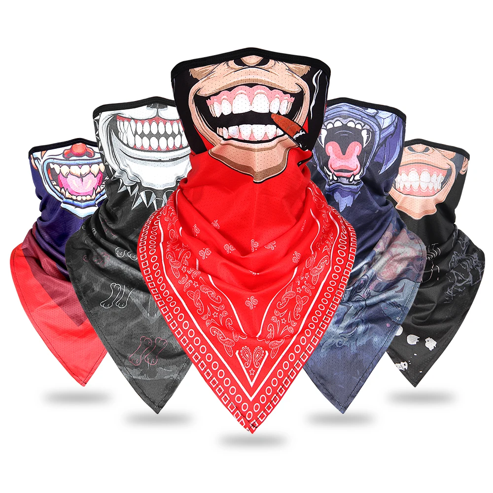 Motorcycle Mask Breathable Cross-country Mask Windproof Anti-UV Face Sun Protection Triangle Scarf Ventilation Dustproof