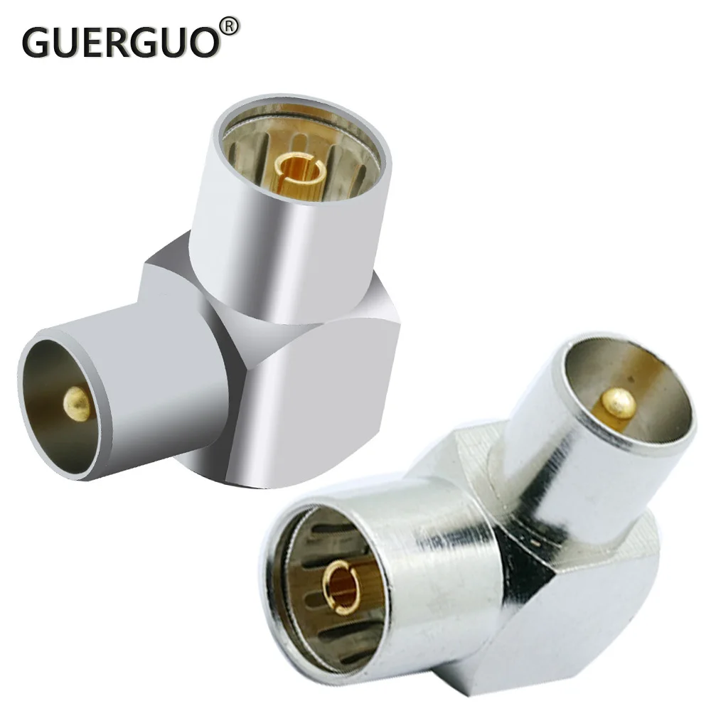 2PCS All Copper TV Female Set-top Box Adapter RF Male to RF Female TV Female to Male Adapter 90 Degree Right Angle Elbow