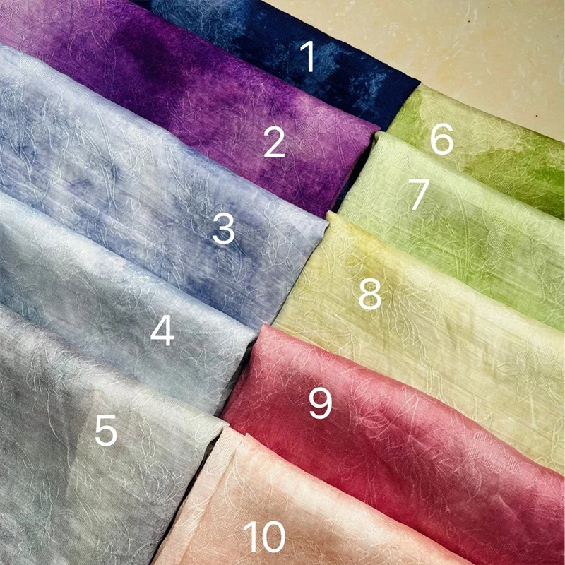 

100x150cm Dyeing Jacquard Fabric Chinese Style Hanfu Qipao Digital Print Fabric Fashion Dyeing Handmade DIY Sewing Cloth