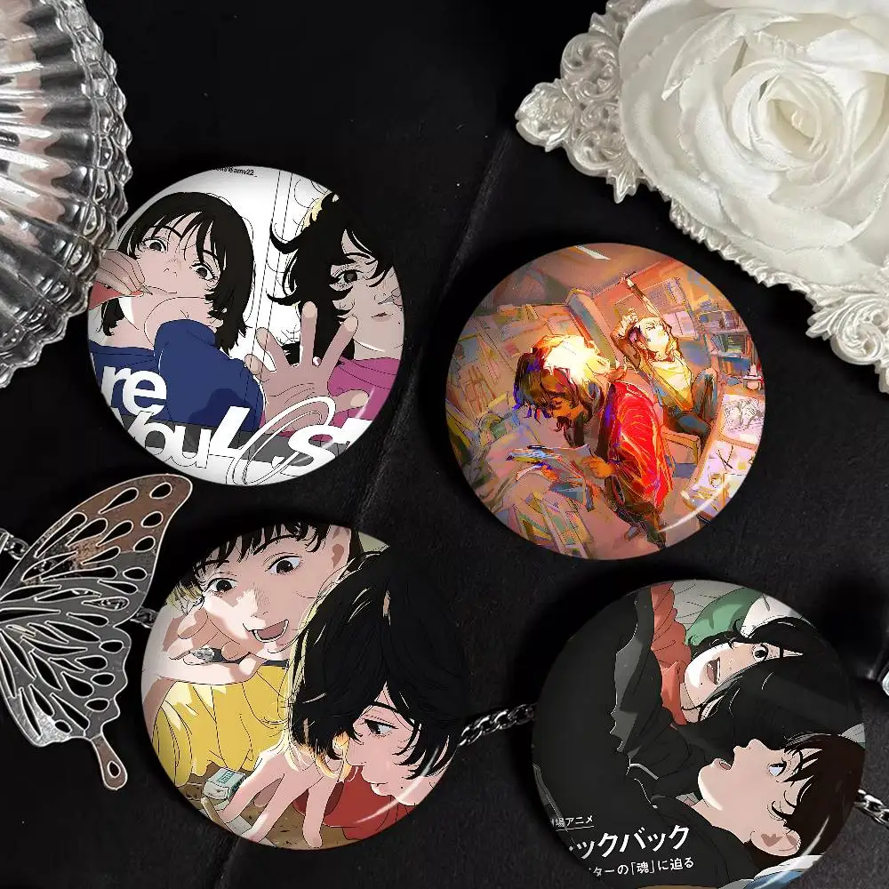 Anime Look Back Creative Pins Funny Round Snap-in Brooch Badge Backpack Hat Accessories Jewelry Gifts for Friend