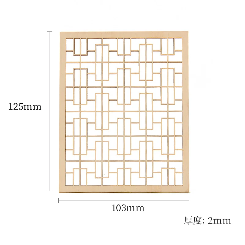 4pcs 1:20 Chinese Wooden Door Room Divider Wooden Screen Miniature Dollhouse Furniture For Model Building Wooden Constructor