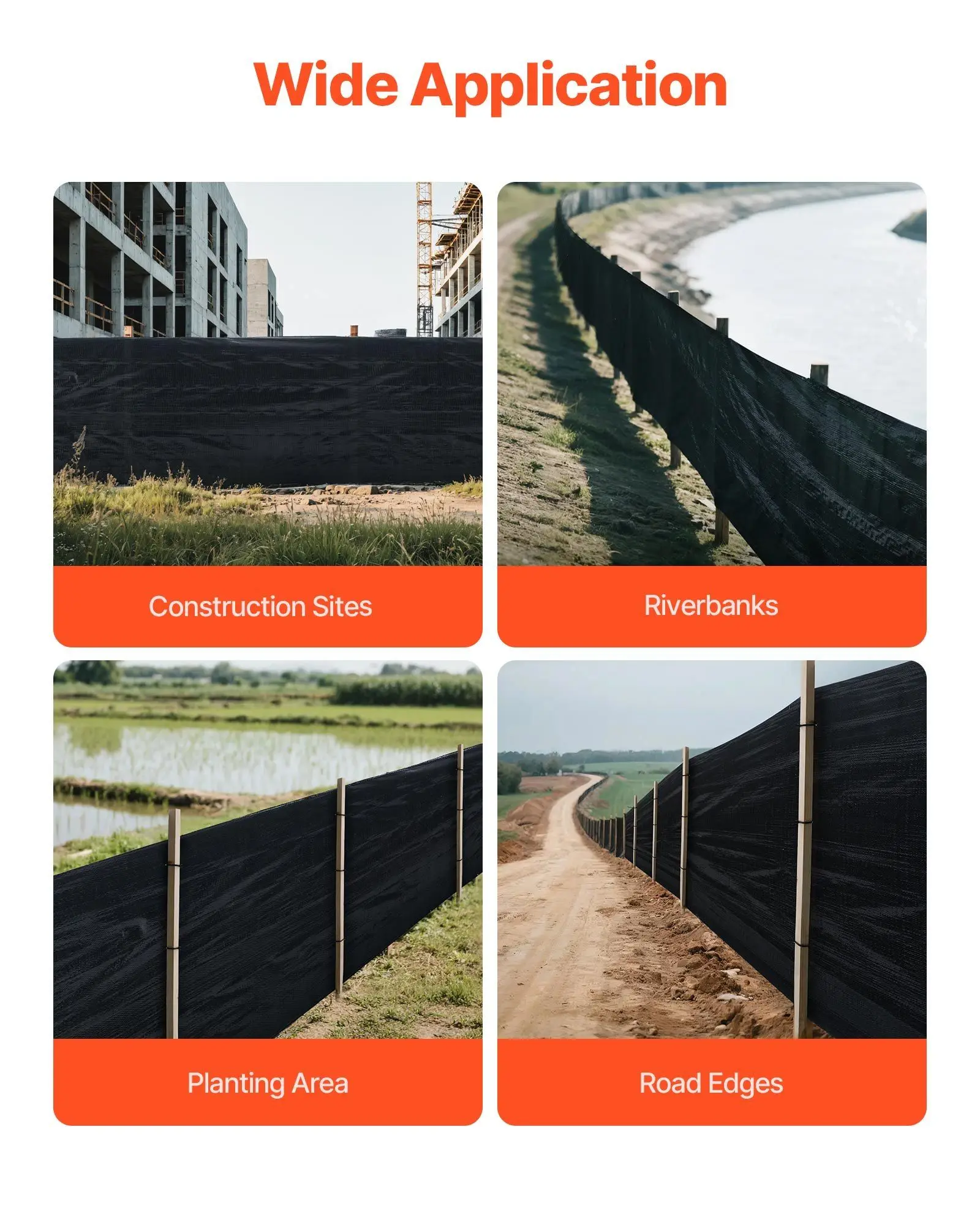 3x500 'Silt سياج لفة الصناعية الصف البولي بروبلين التحكم في التآكل النسيج حاجز التآكل المؤقت لموقع وظيفة البناء #6