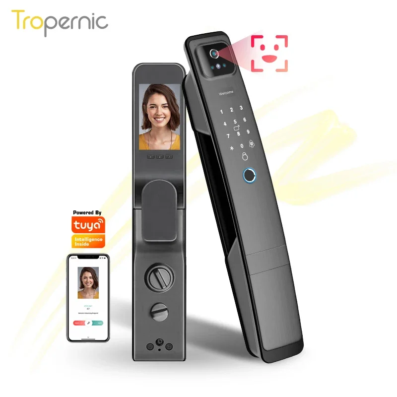 Tropernic High Security 6068 Mortise App Digital Camera 3D Face Door Lock