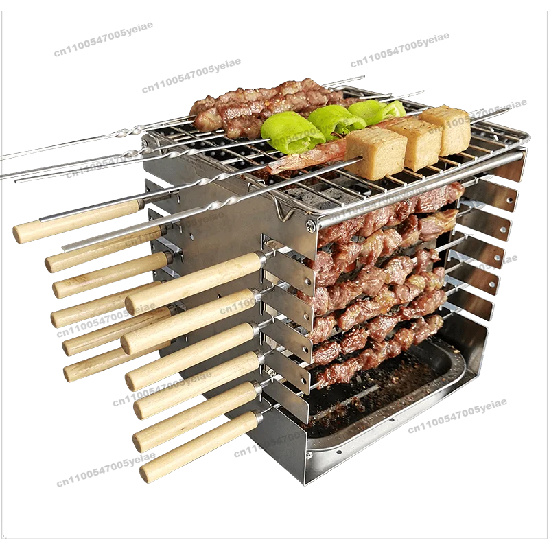 Side Grill King Smokeless Small Grill Stove Charcoal Outdoor Household Indoor Charcoal Skewers Meat