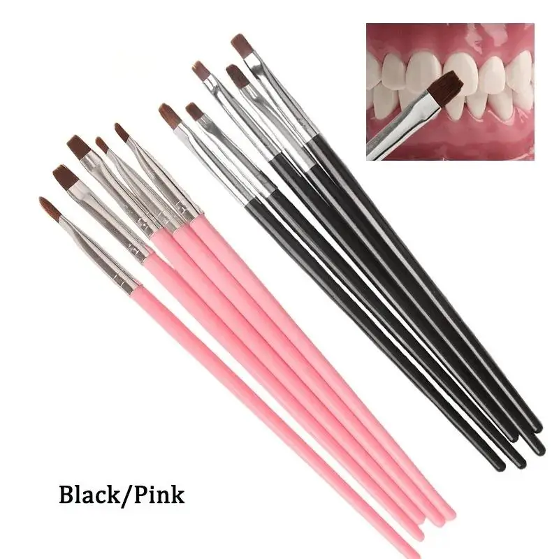 5x Dental Resin Brush Pens Porcelain Teeth Shaping Nylon Dentistry Adhesive Composite Cement Tools Nail Art Acrylic DIY Painting