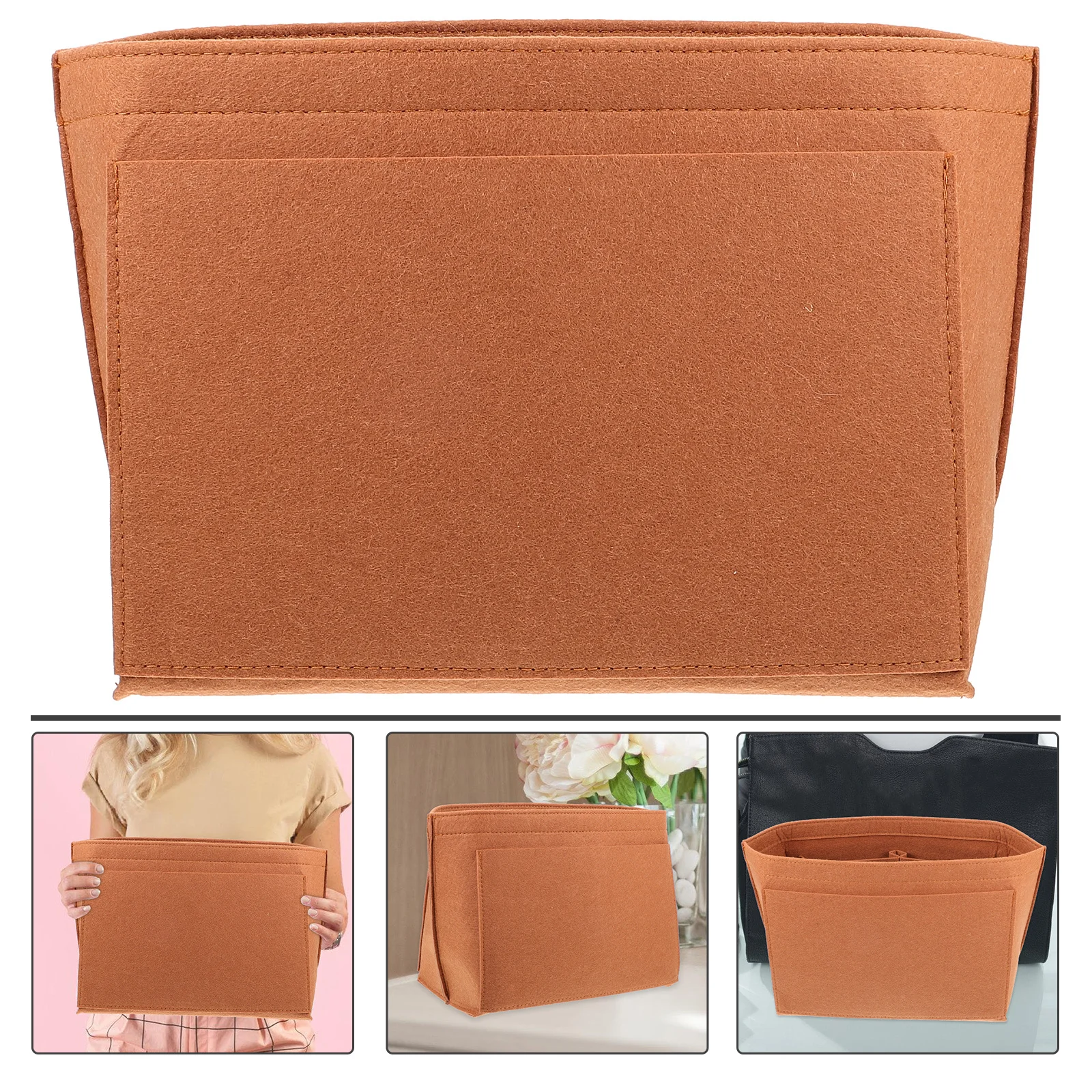 

Purse Organizer Insert Felt Material Durable Tote Bag Organizer Insert Practical Design Store Cosmetics Keys Phone Small