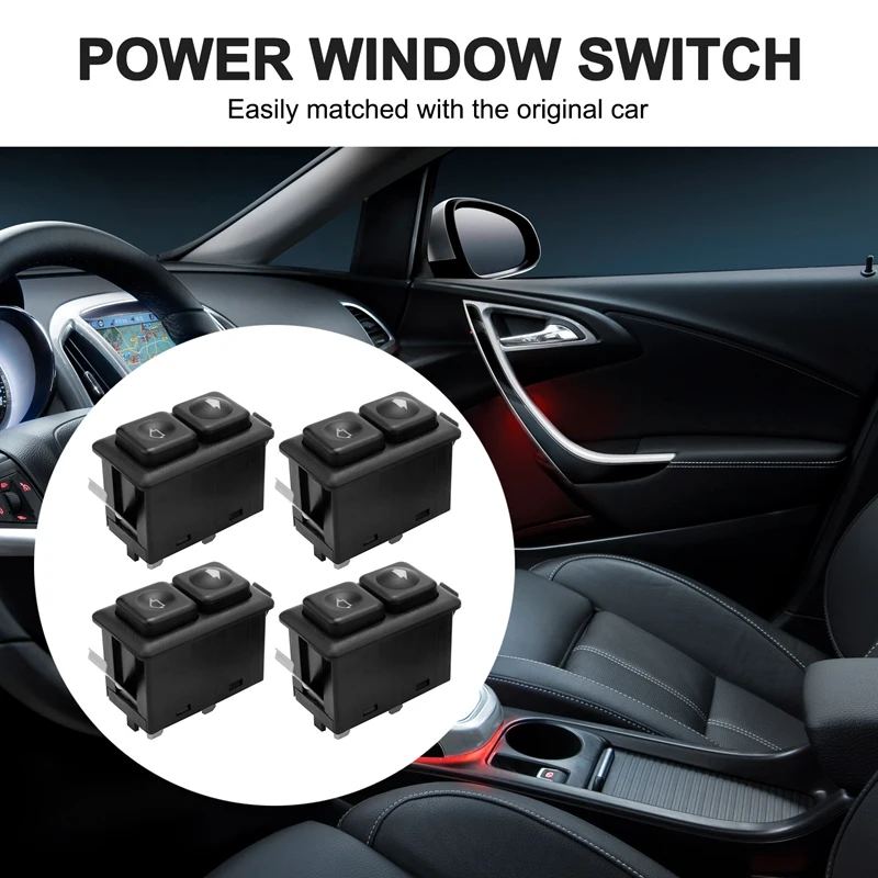 4Pcs Power Window Sunroof Switch Illuminated For Bmw E30 E24 E28 From 09/1986 61311381205 / 61 31 1 381 205