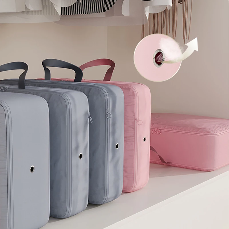 KindFuny Travel Storage Bag Compressible Packing Cubes Foldable Clothes Travel Suitcase Portable With Handbag Luggage Organizer