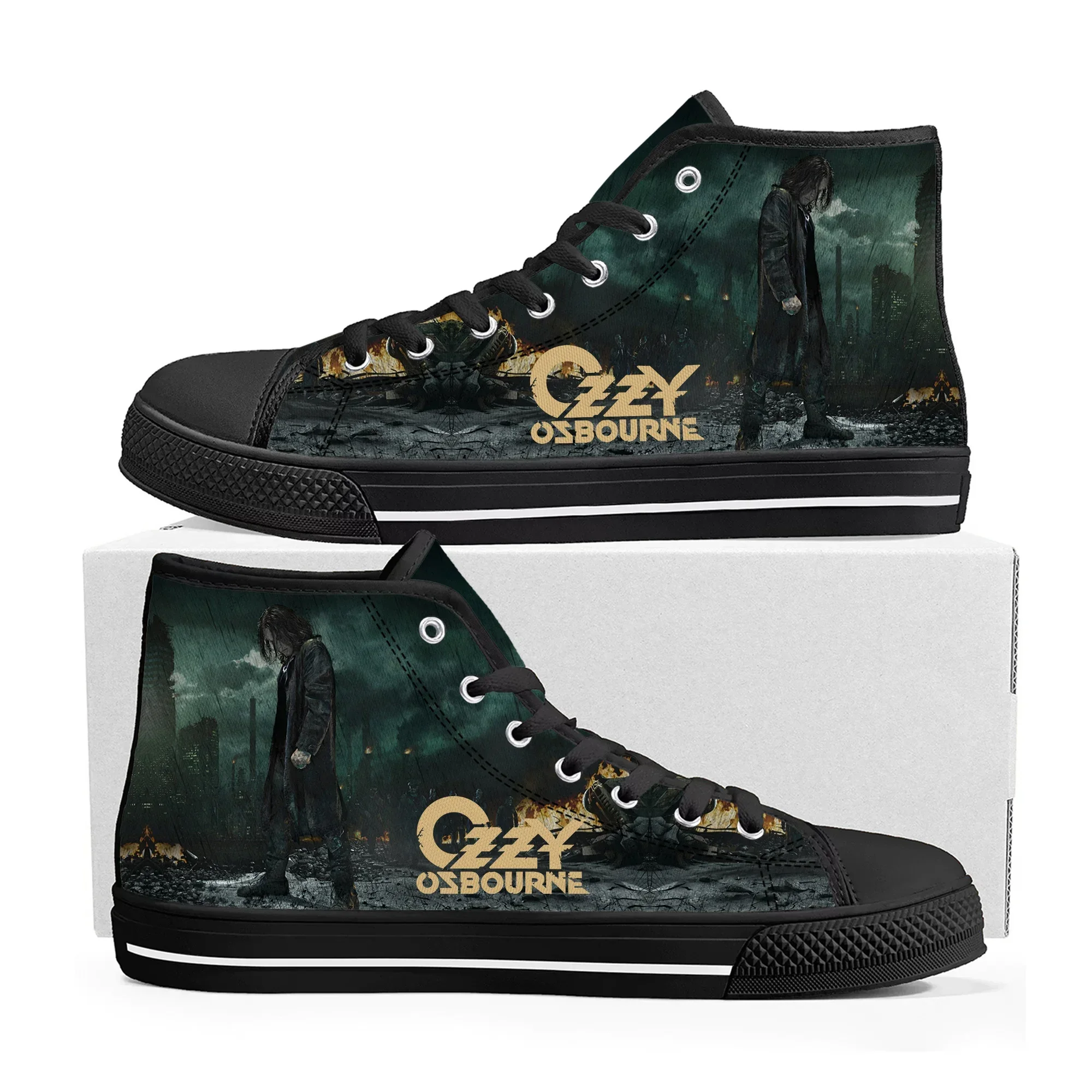 Ozzy Rock Singer Osbourne High Top High Quality Sneakers Mens Womens Teenager Canvas Sneaker Casual Couple Shoes Custom Shoes