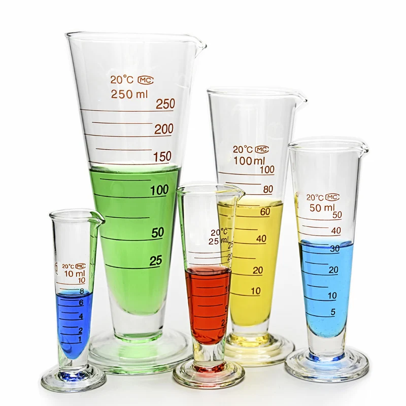 Glass triangular measuring cup scale conical measuring cup measuring cylinder 5/10/20/25/50/100/250/500m