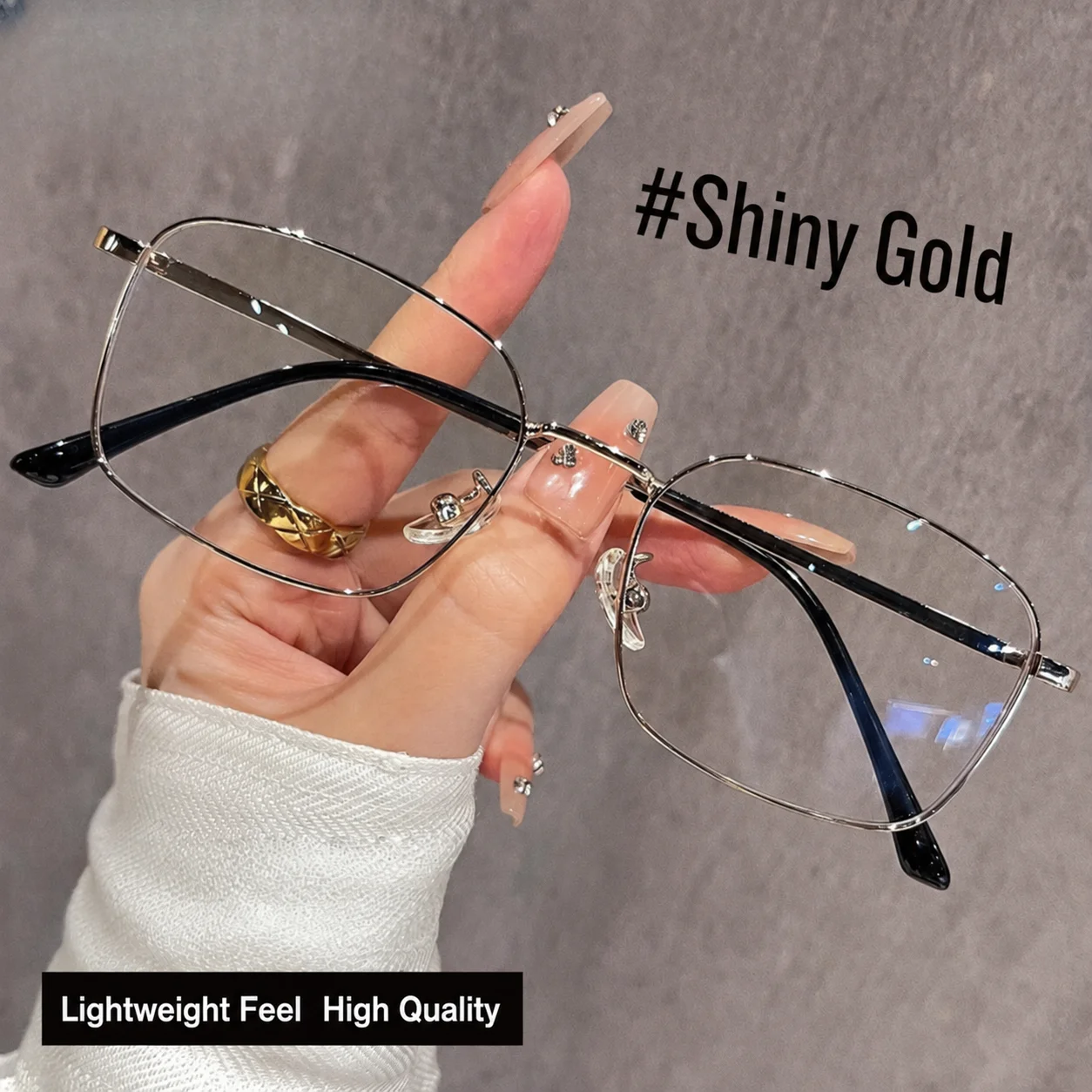 Titanium Frame Anti-blue Light Plus Reading Glasses Photochromic Rectangle Rimless Glasses Lens+1.0+1.5+2.0+2.5+3.0+3.5+4.0