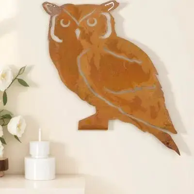 

1pc Creative Owl Garden Stake Decorative Iron Art Outdoor Yard Decor Metal Insert Rod Garden Supply Land Gardening Bonsai