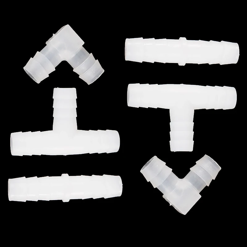 5/10/50pcs Hose Connectors OD 3.2mm - 25mm PE/PP Plastic Barb Splitter Fitting Drip Irrigation Coupler Pipe Garden Water Joint