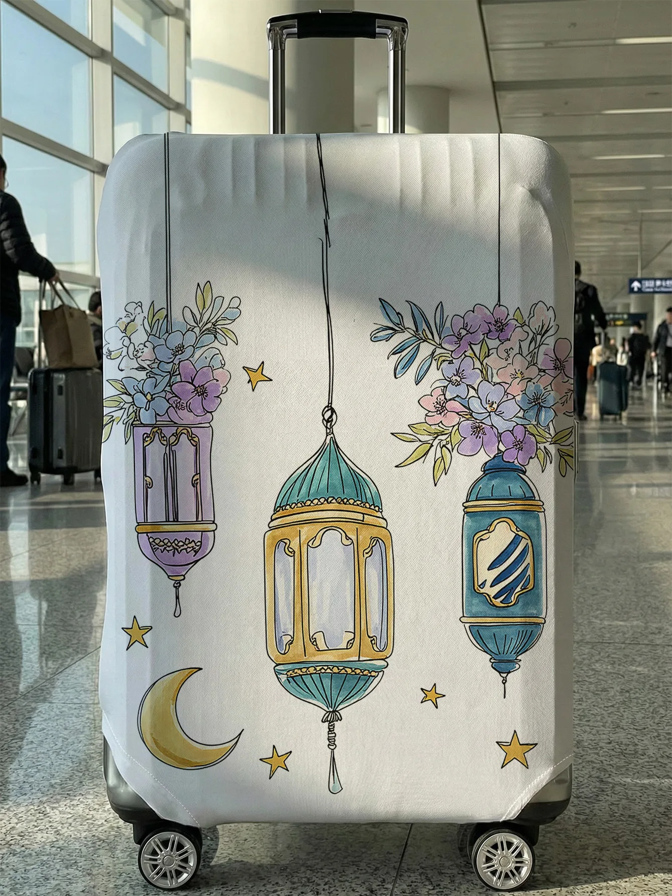 

Чехол для багажа с цветочным принтом, принтом луны и звезд, подходит для чемоданов 18-32 дюймов, чехол для ручки чемодана, дорожные аксессуары