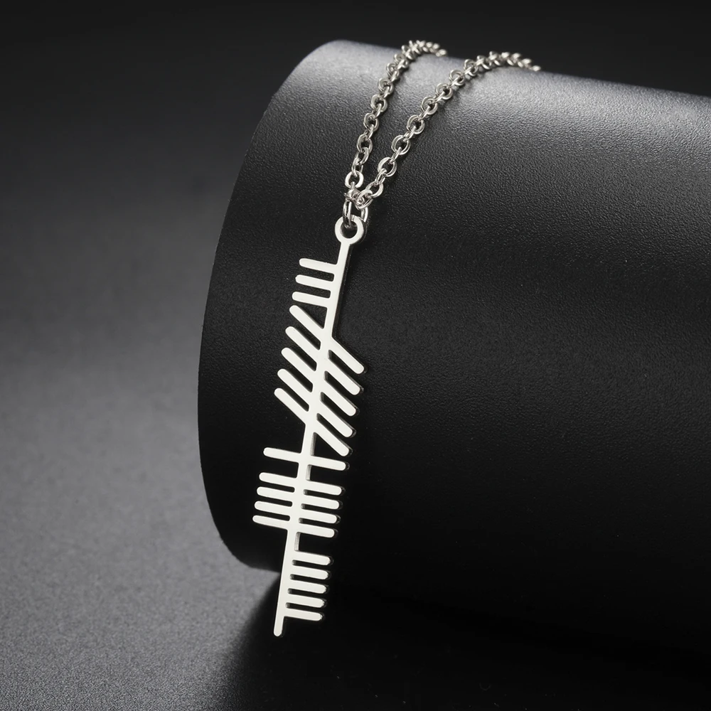Dawapara Ogham Halskette Stärke Weisheit Liebe alten irischen Baum Alphabet nordischen Amulett Edelstahl Schmuck – Detail 23