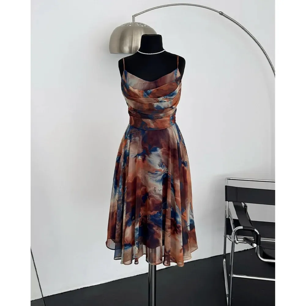 Summer Dress Fashion Sexy Spaghetti Strap Short Dress Robe Femme Summer New-in Slim Fit Elegant Dress Boho Style Dresses