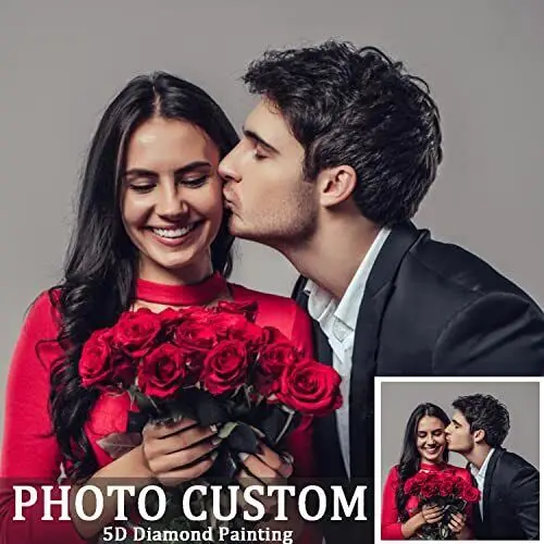 5D Personalized Diamond Painting Photo Custom , Your Own Photo Diamond Art Painting By Number Kits, Full Round, Full Square