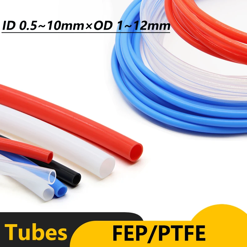 

1~10m ID 0.5 1 2 2.5 3 4 5 6 7 8 10 mm PTFE Tube FEP Pipe F46 FEP PTFE Insulated Hose Rigid Pipe 600V 3KV For 3D Printer Parts