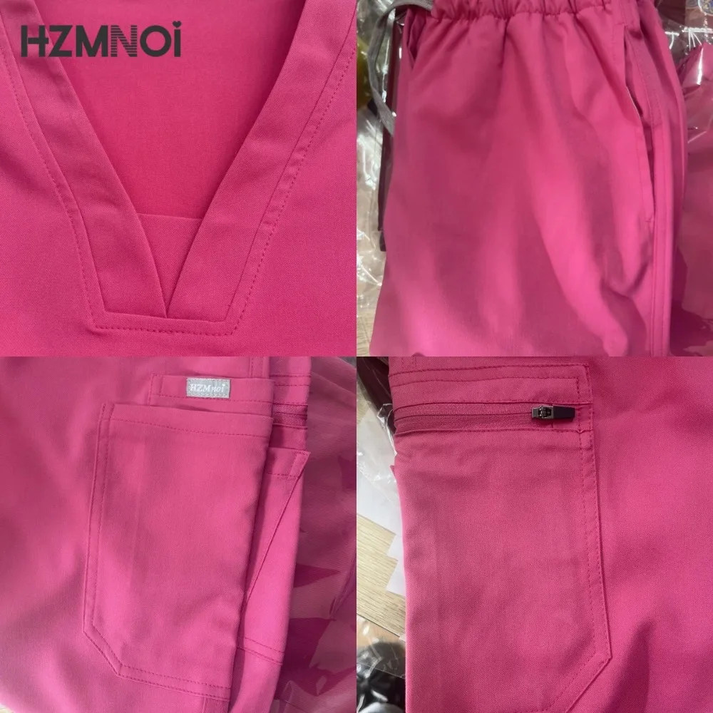 Trajes de Jogger multicolor, uniformes médicos de enfermería, Tops de manga corta con cuello en V, pantalones de bolsillo, conjunto de ropa médica clínica