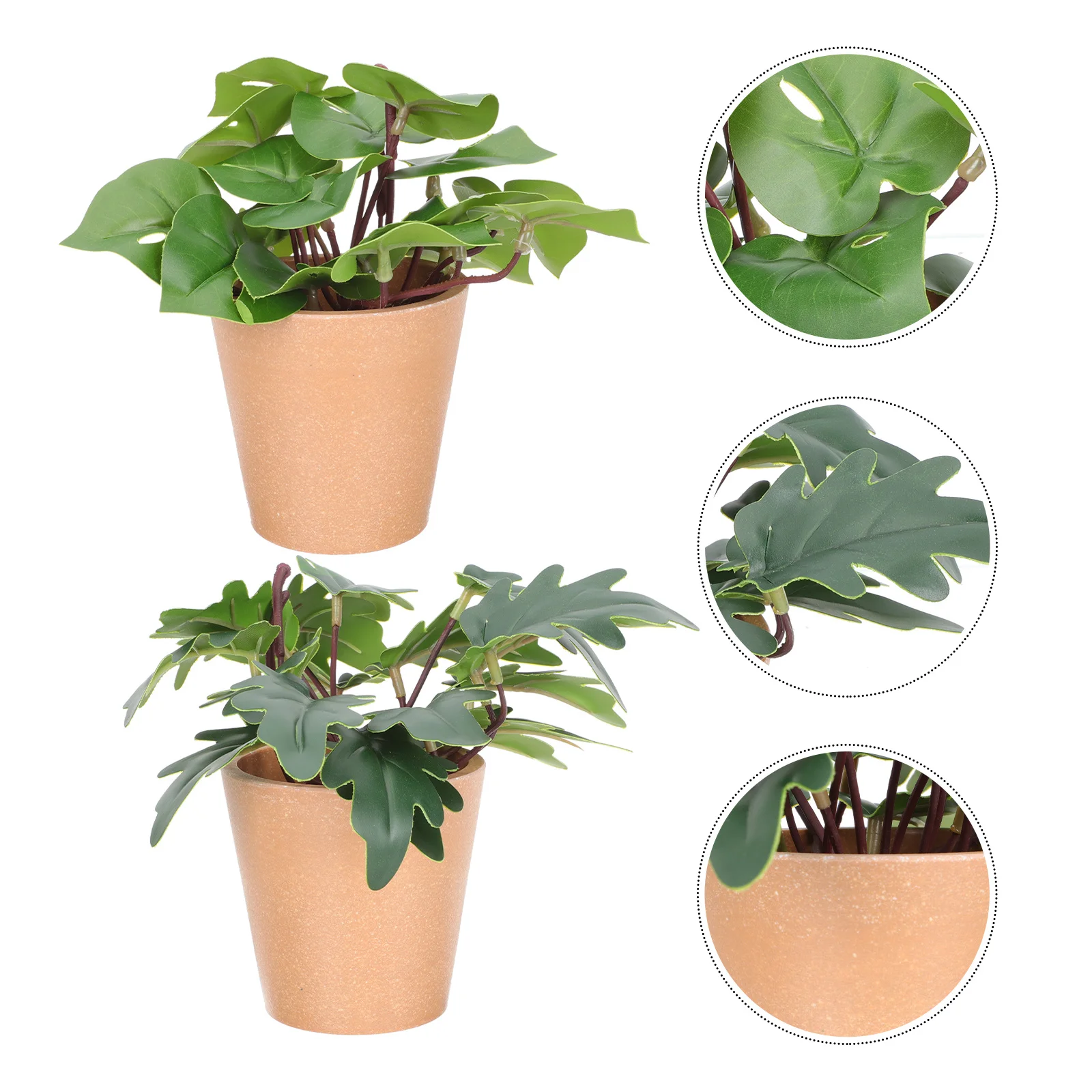 

2Pcs Fake Potted Bonsai Bright Color Natural Style Decorations for Home Hotels Clubs Restaurants Faux Bonsai Decors