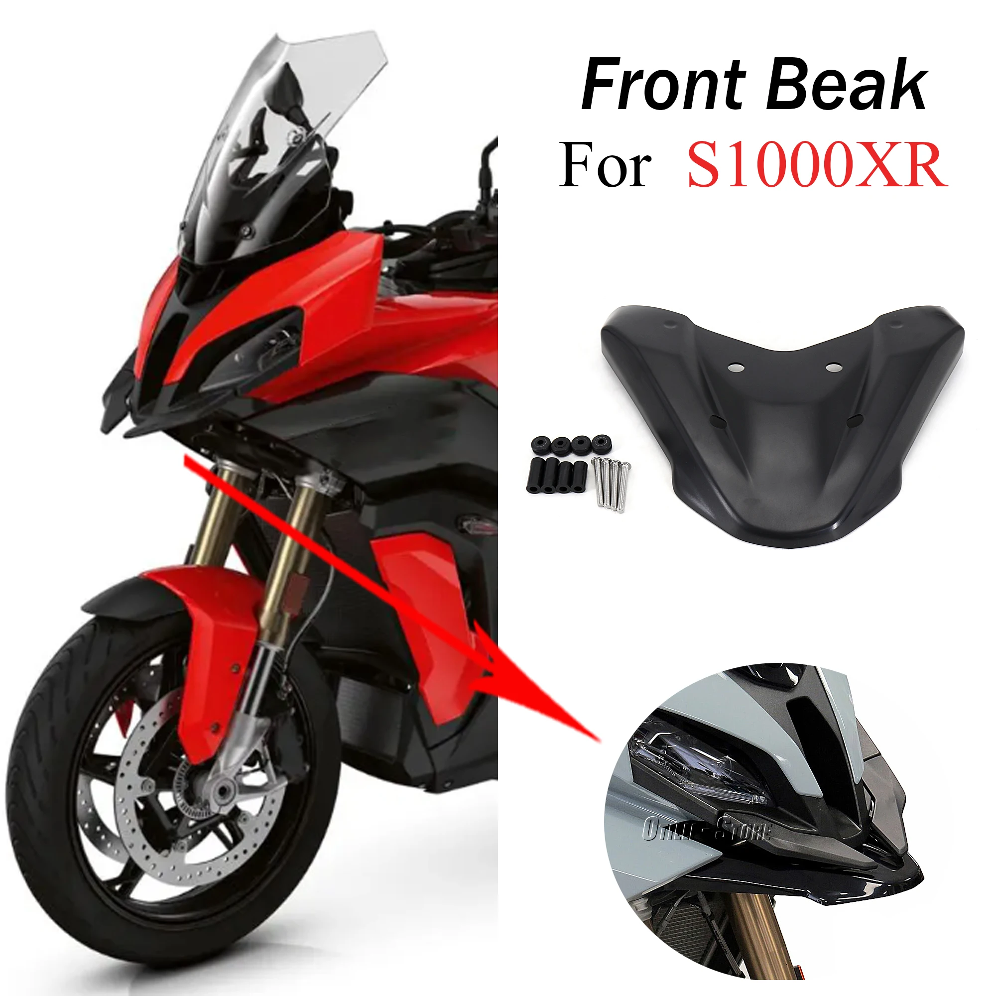 

Motorcycle Front Wheel Fender Beak Nose Cone Guard Extension Cover Cowl Fairing For BMW S1000XR S1000 XR S1000 XR 2020-2023