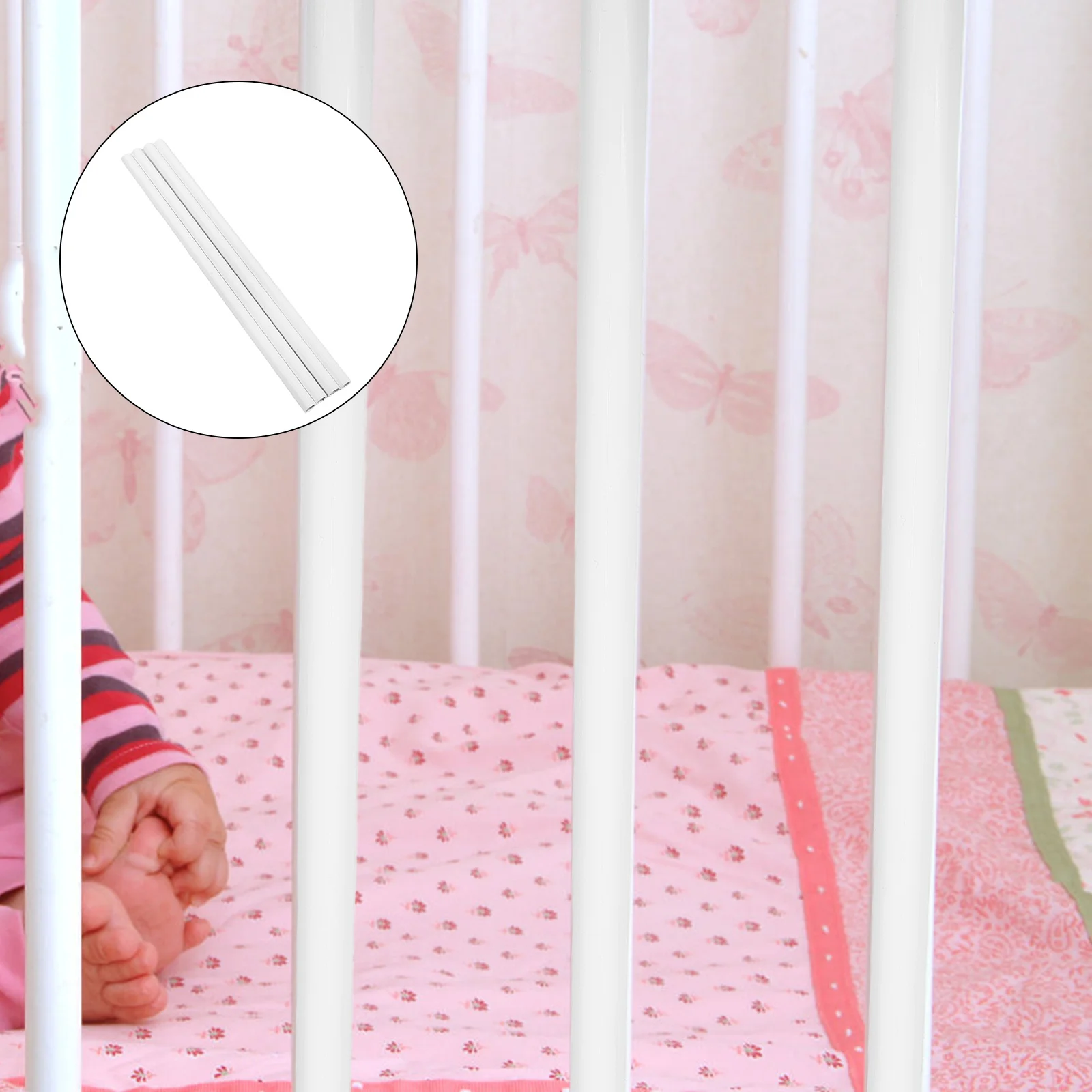 4 個のステンレス鋼ベビーサークルロッド 22.79 インチ交換用ポール幼児用安全レールサポート軽量ポータブルサークル