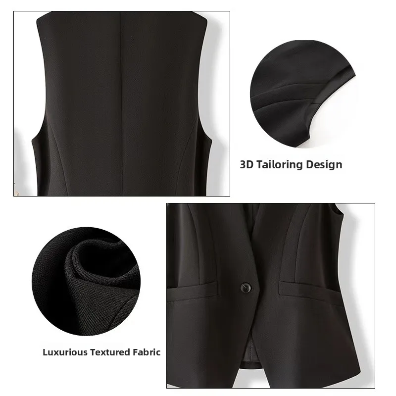 블라 수트 베스트 여성용 슬림핏 탱크탑 아우터웨어 가을 신상품 패셔너블 허리 조임 디자인