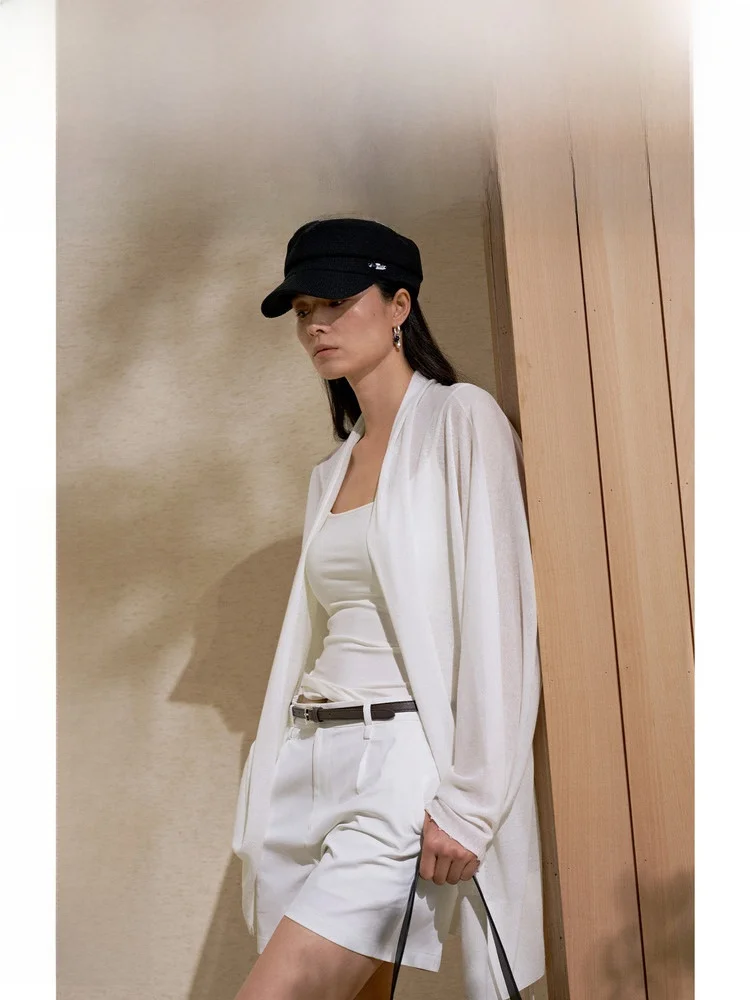 

ZhiZhi YanYaoPool: Новинка! Летний женский свободный вязаный кардиган с V-образным вырезом и длинными рукавами в повседневном стиле, идеально подходит для кондиционированных помещений.