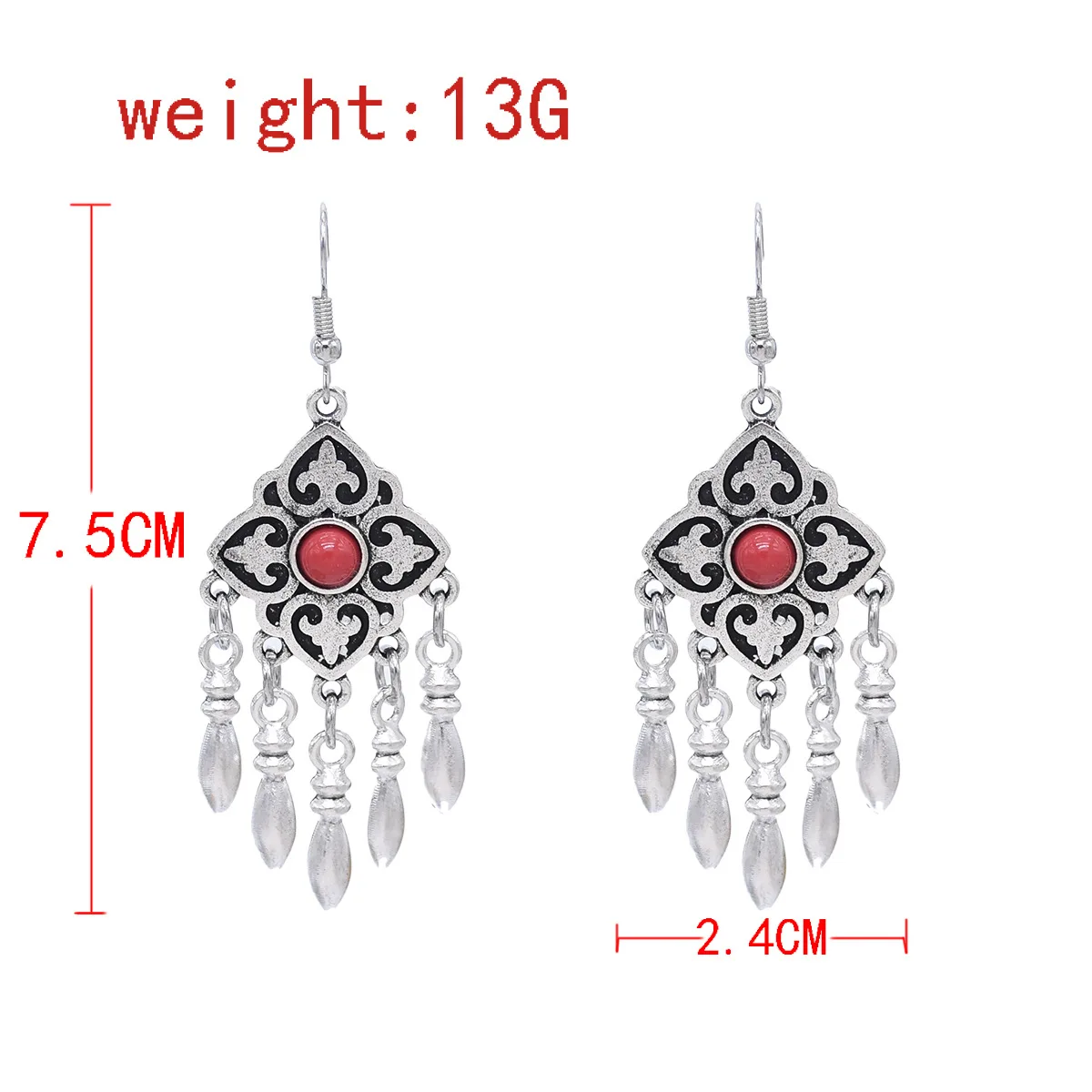 Ethnic style Kazakh earrings for women retro high-end tassel earrings Xinjiang Miaoyin exotic festival earrings