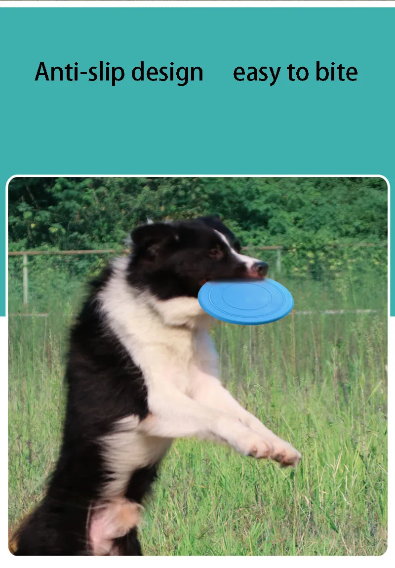 7-Farben-Silikon-fliegende Untertasse, lustiges Hundekatzen-Spielzeug, Hundespiel, fliegende Scheiben, beständig, zum Kauen, für Welpen, Training, interaktives Heimtierbedarf – Detail 3